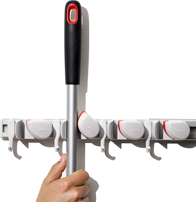 OXO Good Grips Wall-Mounted Mop and Broom Organizer