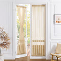 Tollpiz Sheer Door Curtain Closet Linen Textured Curtains Sheer Doorway Light Filtering Voile Patio Glass Door Rod Pocket Curtain French Door, 54 x 72 inches Long, Beige, Set of 1 Panel