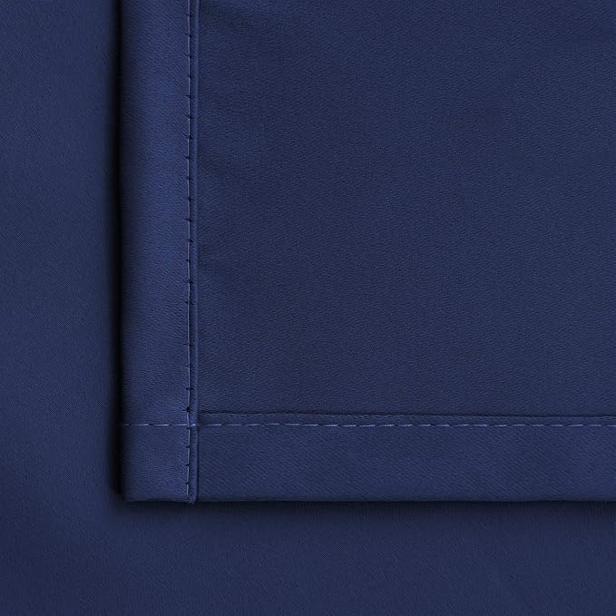 BGment Rod Pocket Blackout Curtains for Bedroom - Thermal Insulated Room Darkening Curtain for Living Room, 52 x 72 Inch, 2 Panels, Navy Blue