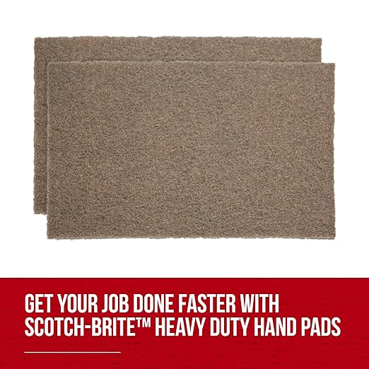 3M Scotch-Brite Heavy Duty Hand Pad 7440B, 6 in x 9 in, Pack of 40, Hand Sanding Pad - Metal Deburring and Finishing Pad - Coating and Corrosion Removal