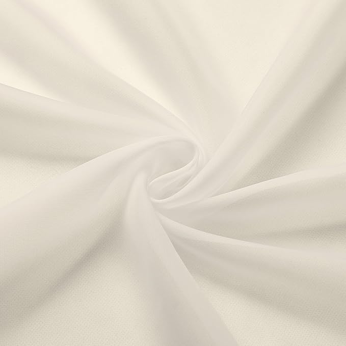 Chyhomenyc Cream Sheer Curtains 63 Inches Long 2 Panels Set- Light Filtering Curtains for Bedroom, Soft Airy Voile Rod Pocket Living Room Window Drapes, 42Wx63L Inches, 2 PCS