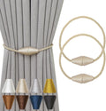 Magnetic Curtain Tiebacks 2 Pack Outdoor Rope Curtain Tie Backs Decorative Window Treatment Holdbacks for Home Decorative Curtain, Beige