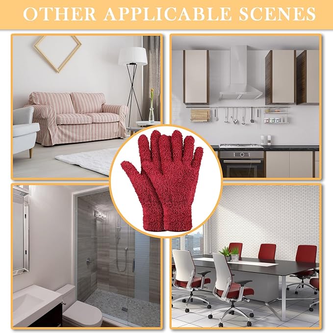 Patelai 3 Pairs Microfiber Plant Dusting Gloves Leaf Cleaning Gloves for Indoor Plants, Blinds, Furniture, House(Medium,Brown, Dark Green, Dark Red)