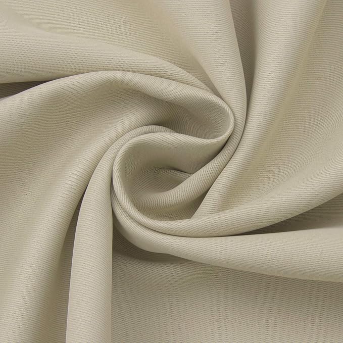 BGment Beige Blackout Curtains 40 Inches Long for Kitchen Window - Short Thermal Insulated Drapes with Rod Pocket Darkening Privacy for Basement Cafe Bedroom, 42 x 40 Inch, 2 Panels