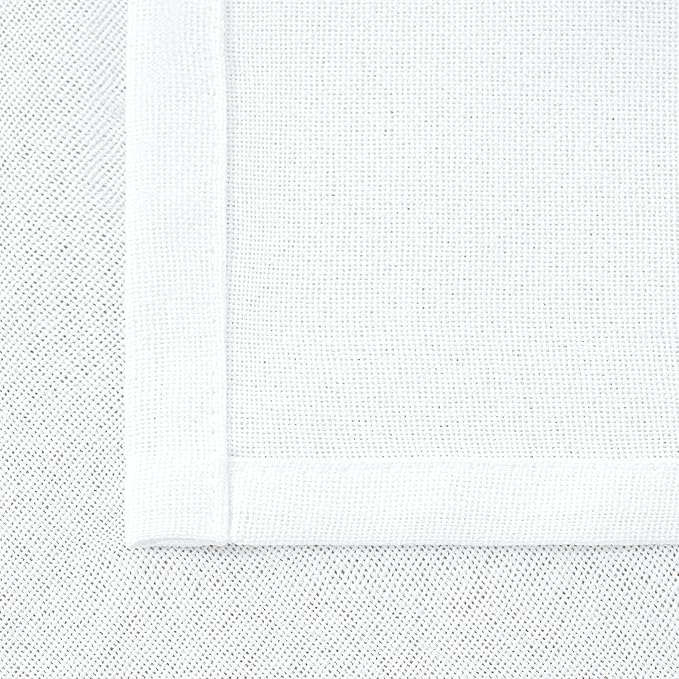 YoungsTex White Linen Semi Sheer Curtains 72 Inch Length 2 Panels for Living Room, Light Filtering Drapes Lightweight Window Treatments with Rod Pocket Back Tab for Bedroom, 42 X 72 Inch