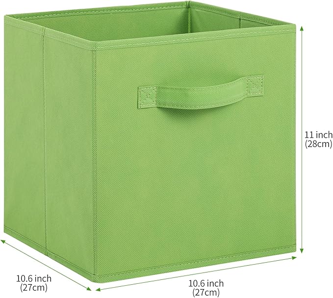 Stero Fabric Storage Bins 6 Pack Fun Colored Durable Storage Cubes with Handles Foldable Cube Baskets for Home, Kids Room, Closet and Toys Organization Multi Colors-1