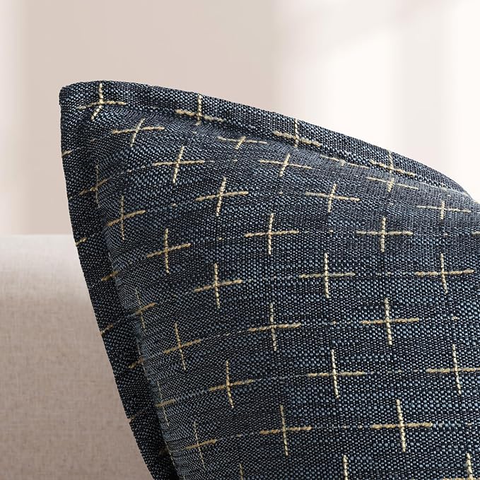 ZWJD Pillow Covers 26x26 Set of 2 Soft Polyester Textured Pillow Covers with Stylish Flange Edge Cozy Farmhouse Throw Pillows for Couch Bed Sofa Living Room