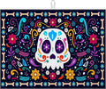 Sugar Skull Dish Drying Mat for Kitchen Counter Microfiber Absorbent Dish Day of the Dead Kitchen Drying Mat Draining Reusable Washable for Dishes/Utensils/Counterto