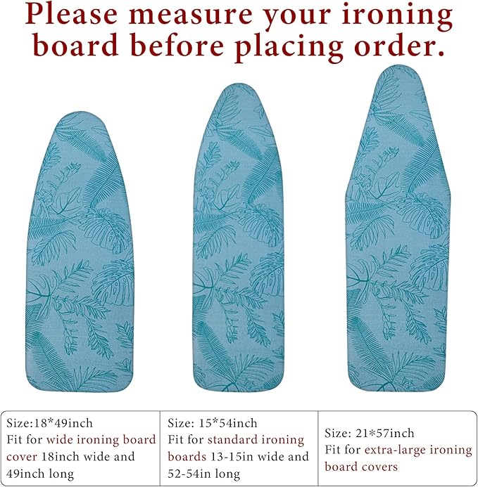 Dalykate Ironing Board Cover and Pad, 15" x 54", Thick Padding, Elastic Edge, Scorch & Stain Resistant, Includes Fasteners & Mesh Cloth