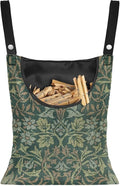 Jumbo Clothespin Organizer Bag 14.5x12 Inches - Extra Wide Access Opening - Industrial Strength Hanging Storage for Home & Commercial Laundry Use William Morris Flower Print