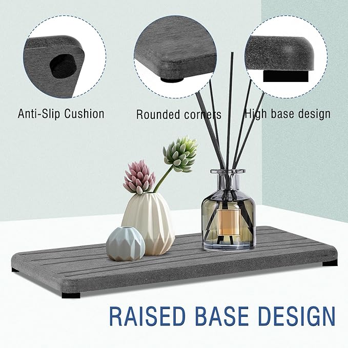 3PCS Water Absorbing Stone Tray, Fast Drying Stone Sink Tray, Stones Soap Trays, Water Absorbent Diatomite Trays, Diatomite Coasters for Kitchen Sink Bathroom Counter, Hand Soap Dish & Holders