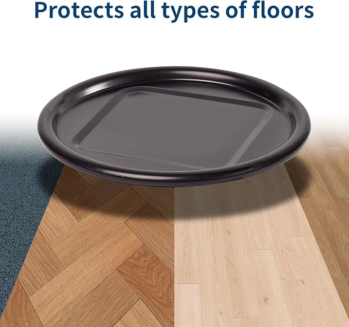 Ezprotekt 4" Round Reusable Felt Furniture Caster Cups with Carpet Bottom, 16 Pcs Felt Furniture Sliders Floor Protectors Pads to Protect Hardwood, Tile or Laminate Floors from Scratches (Brown/Gray)