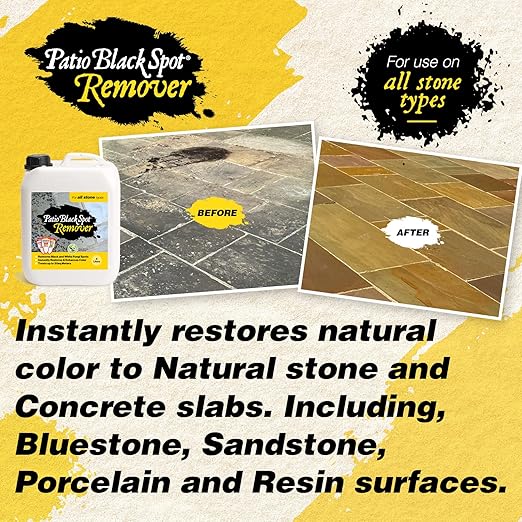 Remover - for All Stone Type - Restore Natural Colour - Removes Staining Caused by Black Lichen, Green Algae and White Fungi - Biodegradable and Acid-Free - 4 L