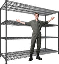 68.1"W Storage Shelves 2500LBS Wire Shelving Unit, Garage Shelving Heavy Duty, Adjustable Metal Shelves for Garage, Pantry, Kitchen, Basement, Warehouse, Business 68.1"W x 20.9"D x 70.9"H