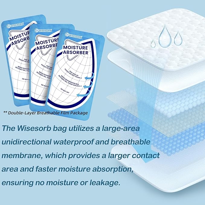 25 Gram Moisture Absorbers, 20 Packs Dehumidifier Bags for Bathrooms, Basements, Rvs, Humidity Packets for Closet