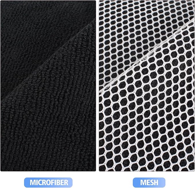 KinHwa Kitchen Washcloths for Dishes Absorbent Microfiber Dish Cloths Quick Dry Dish Rags with Poly Scour Scrub Side Ideal for Kitchen Cleaning (Black, 7inchx7inch 12 Pack)