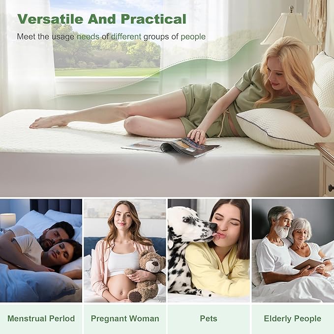Waterproof Mattress Protector, Full Size Mattress Pad Fitted 6-15" Deep Pocket, 3D Air Fabric Double Bed Mattress Cover Noiseless Washable for College Dorm