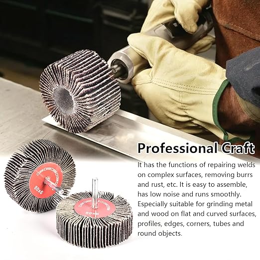 24Pcs Abrasive Flap Wheel Sander Set 80 Grit Sanding Flap Wheels Abrasive Flap Wheel Set 1/4" Shank Sanding Paper Polishing Wheel Die Grinder Flap Wheel for Grinding, Polishing, Deburring