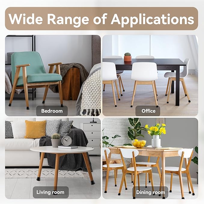 24PCS Extra Small Chair Leg Floor Protectors for Hardwood Floors, Furniture Sliders for Chair Legs, 360°Felt Pad Bottom Wrapped Thickening Furniture Pads Cap Covers to Scratch and Reduce Noise