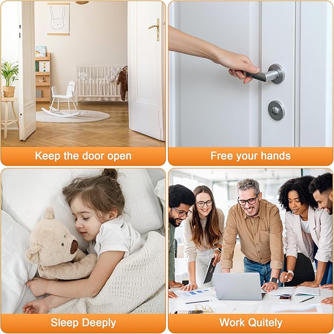 Crosize Magnetic Door Stoppers 6 Pack, Stainless Steel Door Catch for Wall and Floor Mounting, Door Holder Keep Door Open, No Drilling Door Stop with Adhesive Tapes, White