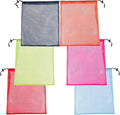 18"X24" 6Pcs Mesh Laundry Drawstring Bag Nylon Drawstring Gym Bag with Cord Lock Closure