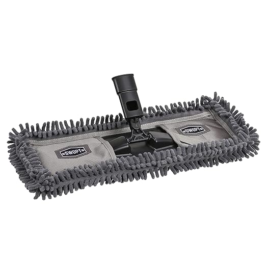SWOPT 18” Microfiber Dust Mop Head with Refill – Microfiber Mop Head for Use on Wood, Laminate and Tile Floors, Lint Free Cleaning – 5102C6