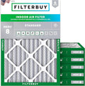 Filterbuy 24x30x2 Air Filter MERV 8 (MPR 700) Dust Defense Replacement (6-Pack), Electrostatic Pleated HVAC AC Furnace Filters, Made in USA (Actual Size: 23.50 x 29.50 x 1.75)