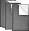 SEVENWELL 4pcs Jewelry Polishing Cleaning Cloth Large 10'' x 12'' for Sterling Silver Jewelry Gold, Diamond, Platinum, Precious Stones, Coins (Dark Gray)