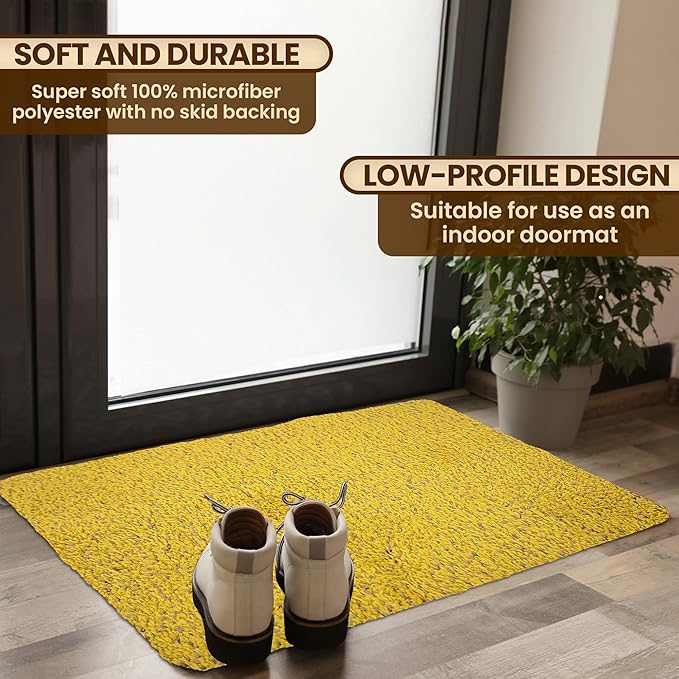 Premium Microfiber Indoor Door Mat – 24"x36" Washable Entry Mat, Non-Slip, Waterproof Backing, Super Absorbent, Low Profile Entryway Doormat for Indoor Entrance