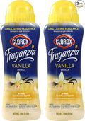 Clorox Fraganzia Laundry Scent Booster Crystals in Vanilla Scent - Scented In-Wash Freshener Beads for Fresh, Clean, Great Smelling Clothes and Linens, 18 Oz - 2 Pack