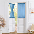 Tollpiz Short Sheer Door Curtain Closet Linen Textured Curtain Sheers Doorway Light Filtering Voile Patio Glass Door Rod Pocket Curtains French Door, 54 x 54 inches Long, Classic Blue, Set of 1 Panel