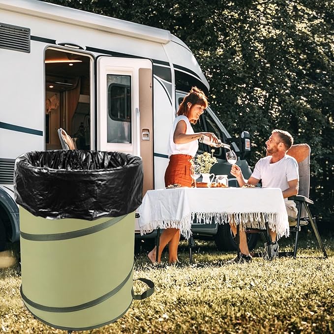 YUDI & GARDEN 45 Gallon Collapsible Garden Bag｜Collapsible Trash Can｜Camping Trash Can, Use for Gardening Cleanup or Party Waste and Outdoor Activities