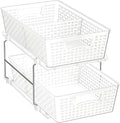 Simple Houseware 2 Tier Bathroom Organizer Tray Pull-Out Sliding Drawer/Under-Sink Storage, Clear