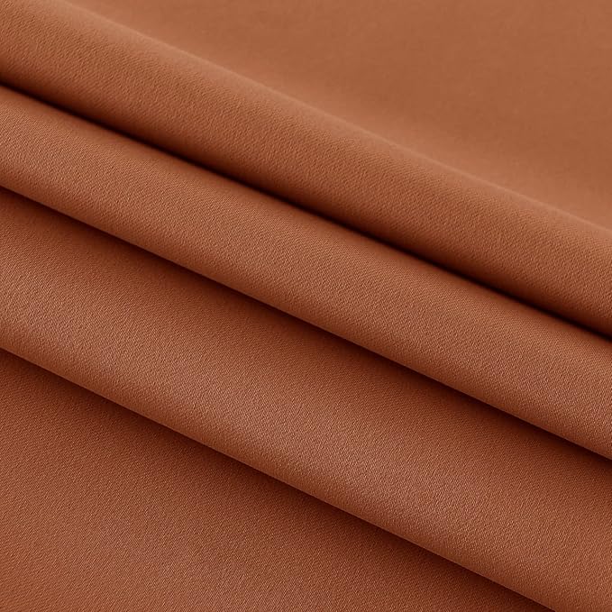 DWCN French Door Curtains – Rod Pocket Thermal Blackout Curtain for Doors with Glass Window, Kitchen and Patio Doors for Privacy, 54 X 72 Inches Long, 1 Curtain Panel with Tieback,Burnt Ochre