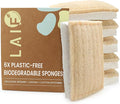 Natural Kitchen Sponges – Eco-Friendly, Compostable Dish Sponges – Loofah & Cellulose Scrubbers – Plastic-Free, Zero-Waste, Biodegradable – Durable, Non-Scratch – Pack of 6