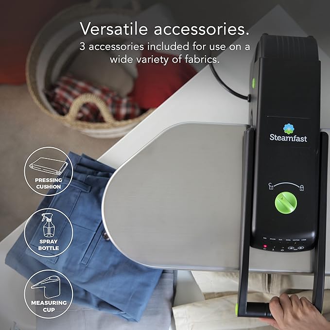 Steamfast SF-680 Digital Steam Press with Multiple Fabric Settings and Steam Burst Function,Stainless/Black