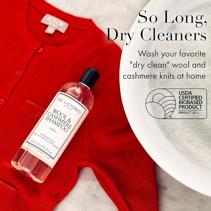 The Laundress Wool & Cashmere Shampoo, Double Concentrated, Cedar Scent, Wool Detergent, Wool Wash, Cashmere Shampoo, 16 Fl Oz