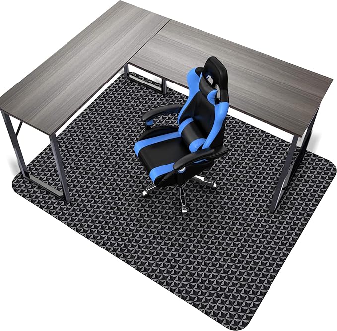 SALLOUS Chair Mat for Hard Floor, 60" x 36" Gaming Chair Mat for Hard Surface, Rolling Chair Floor Mat for Home Office - Not for Carpet (Black)