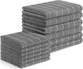 Homaxy Microfiber Kitchen Towels and Dishcloths Set, 12 Pack Soft and Absorbent Dish Hand Towels Bulk, 28 x 16 Inch & 12 x 12 Inch Quick Drying Rags for Washing Dishes, Grey
