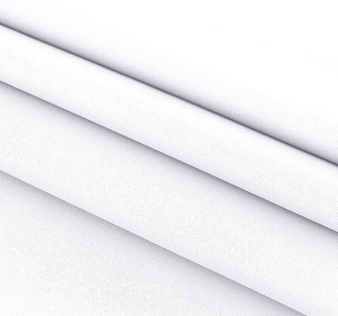 DWCN French Door Curtains – Rod Pocket Thermal Curtain for Doors with Glass Window, Kitchen and Patio Doors for Privacy, 25 X 80 Inches Long, 1 Curtain Panel with Tieback, Pure White