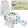 Toilet Seat Covers Disposable (40 Pack) - XL Waterproof Toilet Cover for Toddlers, Kids & Adults - Portable & Individually Wrapped for Travel, Potty Training, Vacations, Public Restrooms