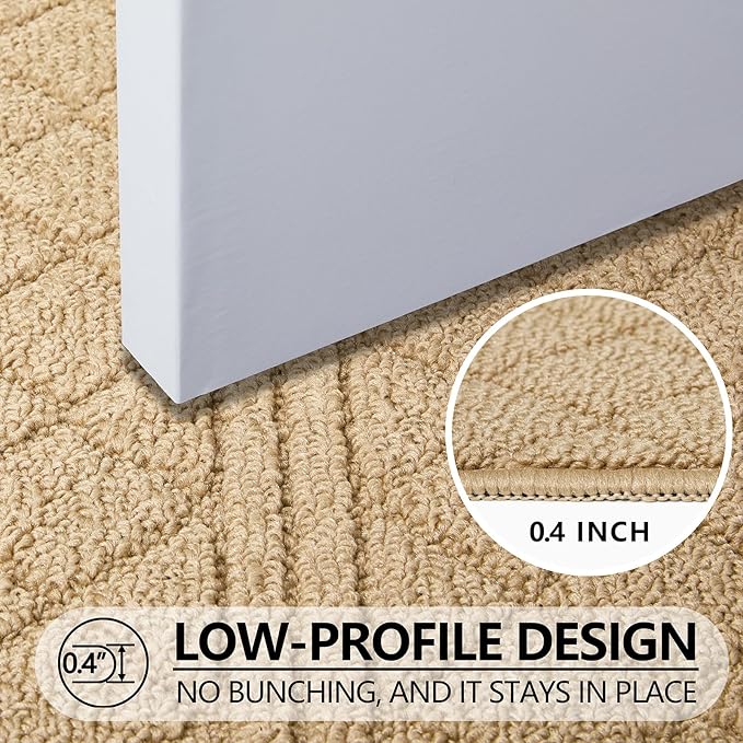REFETONE Indoor Doormat, Front Back Door Mat 32"x40" Absorbent Rubber Backing Non Slip Door Mats, Low-Profile Resist Dirt Entrance Rugs, Machine Washable Door Rug Inside Floor Mat for Entryway, Brown