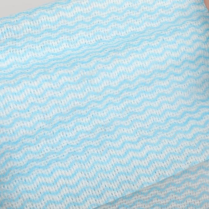 100 Count Disposable Cleaning Towels and Dish Cloths,Super Absorbent Dishcloths,Multi-Surface Cleaning Wipes for Kitchen Dishes, Windows, Bathroom (Blue)
