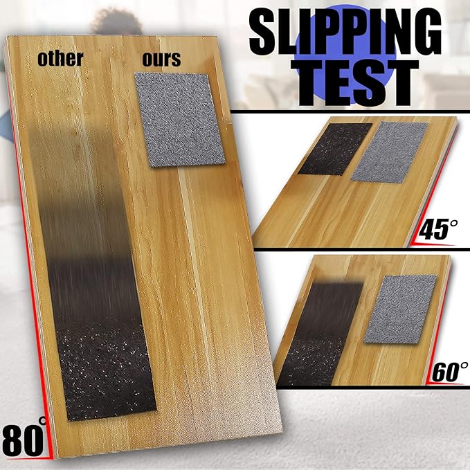 Non Slip Rug Pad Grippers - 5x7, 1/4" Thick, Felt + Rubber Double Layers Area Carpet Mat Tap, Provides Protection and Cushioning for Hardwood or Tile Floors