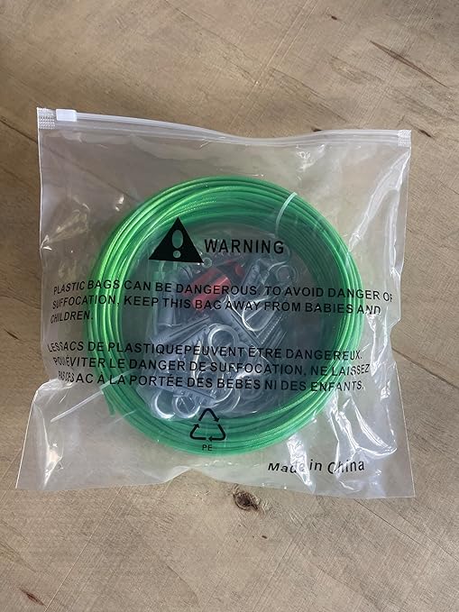 Turnbuckles for Cables Wire, 1/8" X 100Ft Green PVC Coated Wire Rope Kit, Multi-use Steel Cable for Grape Vines/Clothes Line Outdoors for T Post/String Light Hanging/Garden Cable