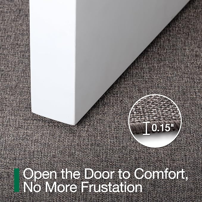 LUMI Ultra Thin Door Mat for Entryway, Low Profile Non Slip Rubber Backing Indoor Doormat, Easy Clean Welcome Entrance Mat for Inside House, Patio,Brown 24"x36"