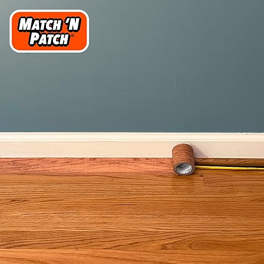 MATCH 'N PATCH Realistic Wood Grain Repair Tape - Durable Multi-Use Adhesive Tape for Furniture, Floors, Cabinets, Windows, Doors, RV, Home Decor & DIY Projects - Wheat Maple, 2.25 in x 15 feet