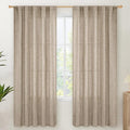 YoungsTex Dark Oatmeal Linen Curtains 72 Inches Long for Living Room, Semi Sheer Window Drapes Light Filtering with Back Tab Rod Pocket for Bedroom Office Dining Room, 2 Panels, 42 X 72 Inch