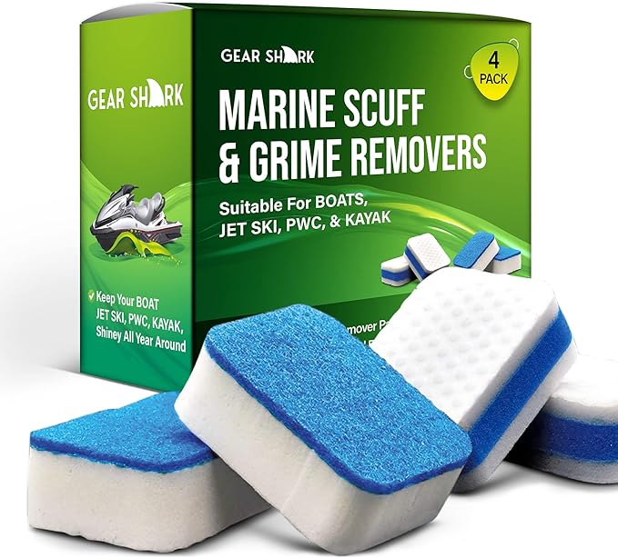 Marine Scuff Erasers | Magic Sponge Pads for Boats | Effectively Remove Dirt, Grease, Grime | Premium Boat Accessories, Boat Accessories & Boating Essentials | Boat Cleaning Supplies