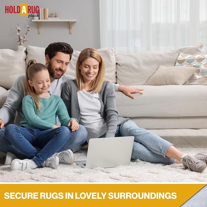 Hold-a-Rug Plush 8' Round Nonskid, Nonslip Rug Pad, Reversible Gripper, ¼ Thick, Safe for All Floors and Carpet, Keep Area Rugs Secure